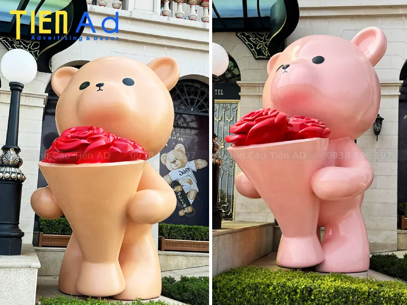 Mẫu mô hình gấu composite trang trí - 2