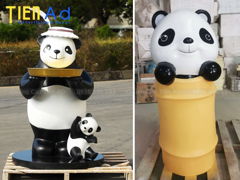 Mẫu mô hình gấu trúc bằng composite - 4