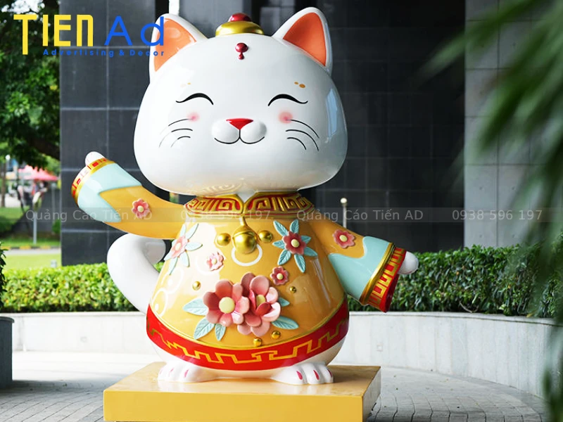 Mẫu mô hình mèo thần tài composite trang trí Tết - 2