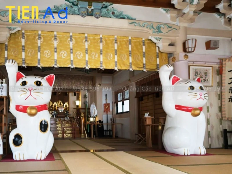 Mẫu mô hình mèo thần tài composite trang trí Tết - 6