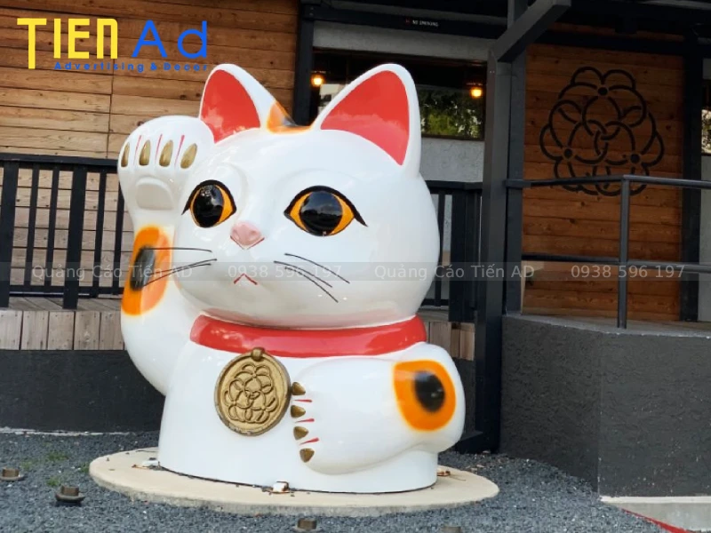 Mẫu mô hình mèo thần tài composite trang trí Tết - 9