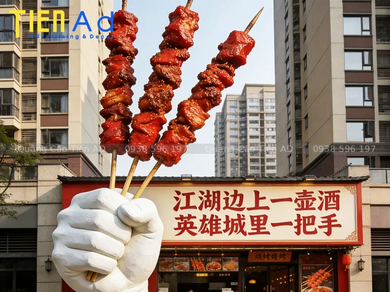 Mẫu mô hình thịt xiên nướng khổng lồ bằng composite - 6