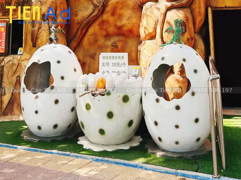Mẫu mô hình trứng khủng long composite - 3