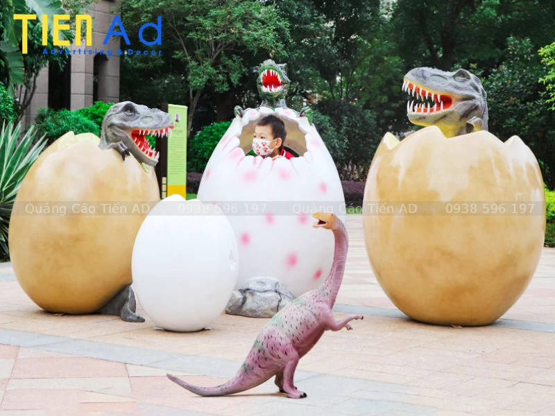 Mẫu mô hình trứng khủng long composite - 4