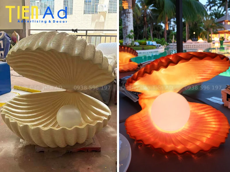 Mẫu mô hình vỏ sò trang trí bằng composite - 2