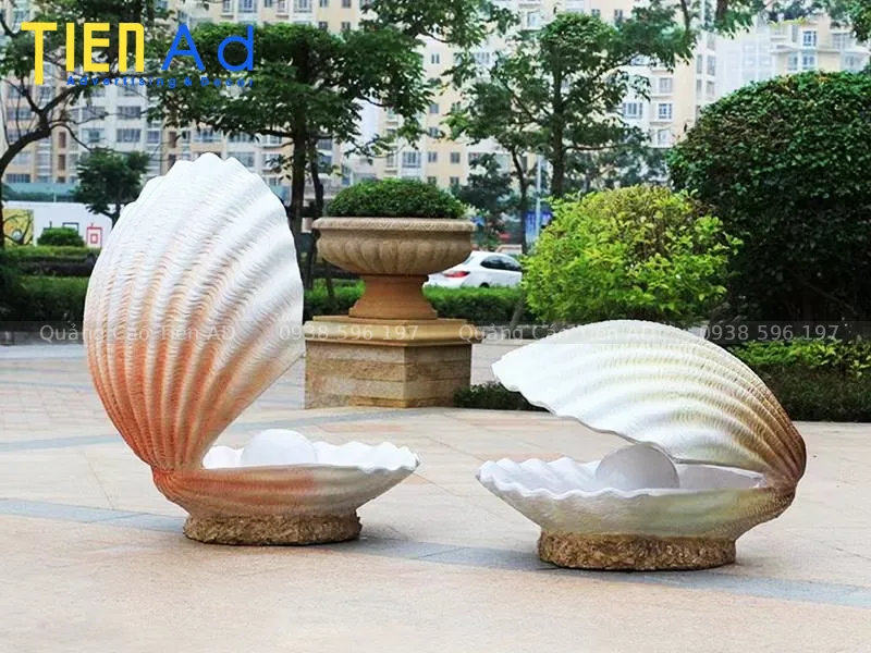 Mẫu mô hình vỏ sò trang trí bằng composite - 3