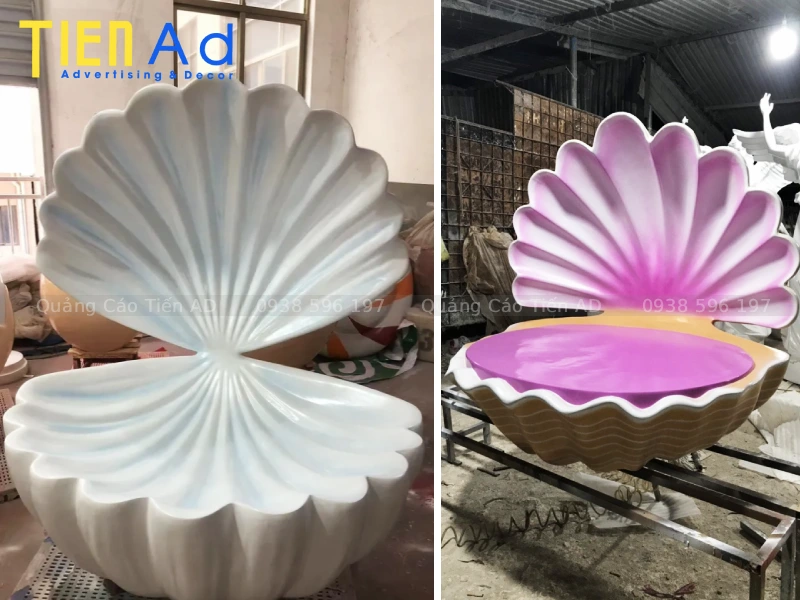 Mẫu mô hình vỏ sò trang trí bằng composite - 4
