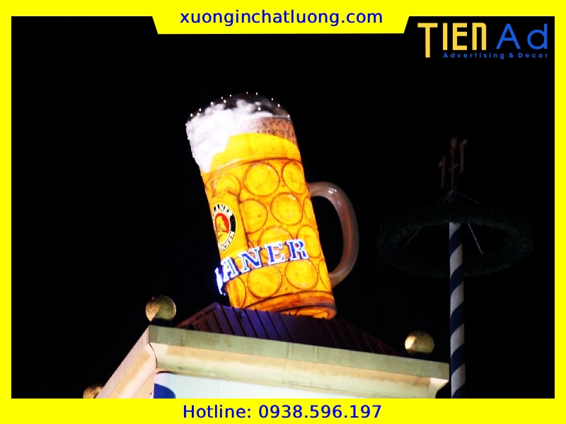 Mô Hình Ly Bia Khổng Lồ Bằng Composite Theo Yêu Cầu