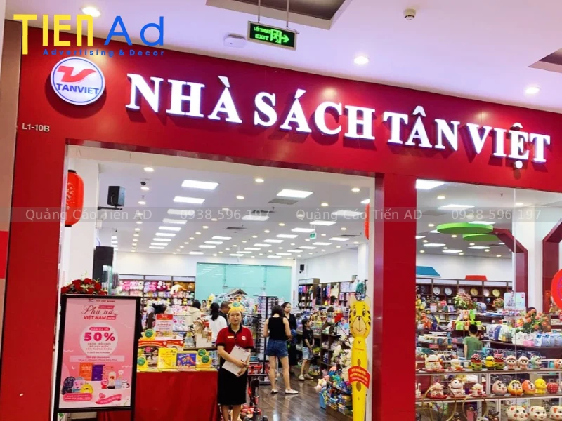 Một số chất liệu làm bảng hiệu nhà sách phổ biến nhất hiện nay