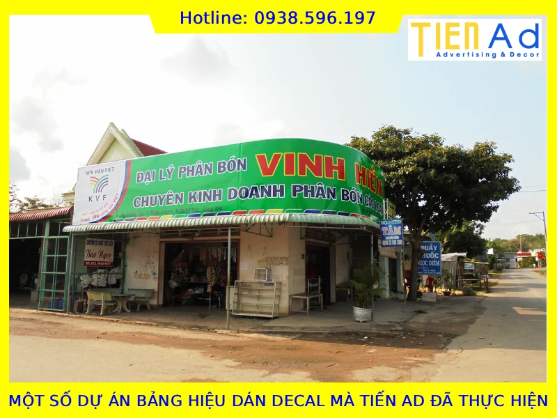 Một số dự án bảng hiệu dán decal mà TIẾN AD đã thực hiện