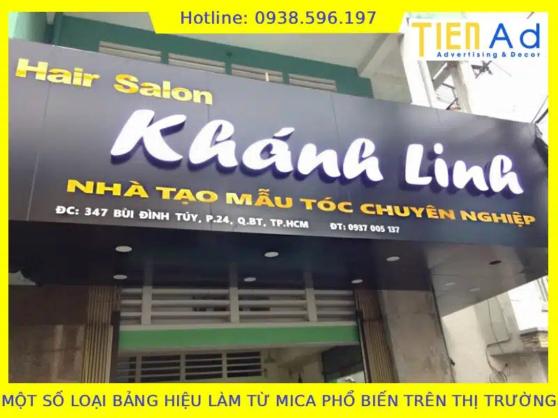 Một số loại bảng hiệu làm từ mica phổ biến hiện nay trên thị trường