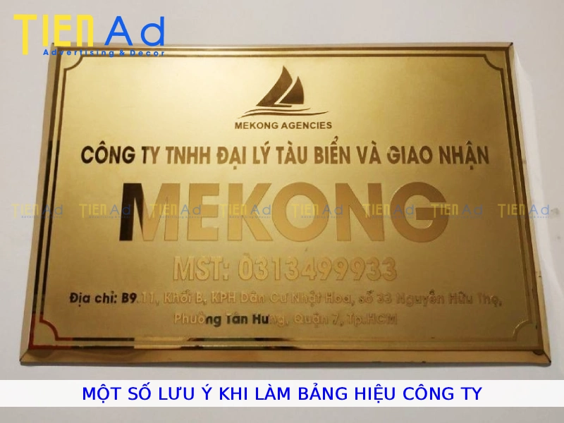 Một số lưu ý khi làm bảng hiệu công ty