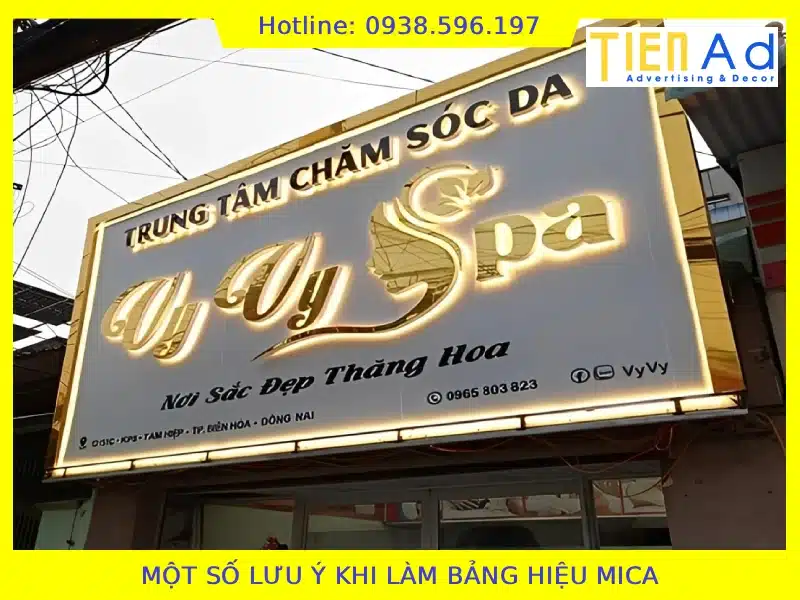 Một số lưu ý khi làm bảng hiệu mica