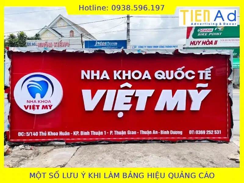 Một số lưu ý khi làm bảng hiệu quảng cáo