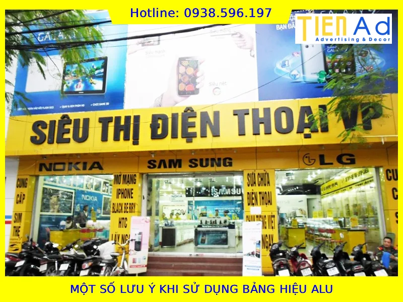 Một số lưu ý khi sử dụng bảng hiệu alu
