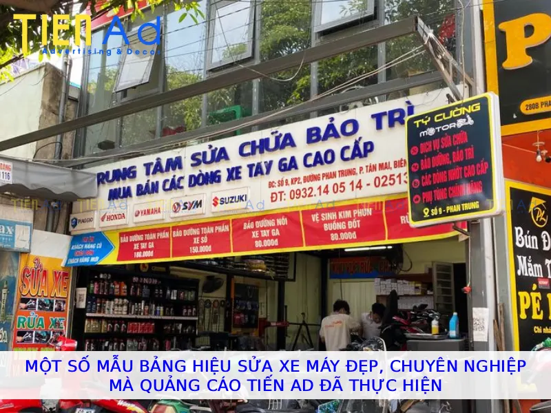 Một số mẫu bảng hiệu sửa xe máy đẹp chuyên nghiệp mà Quảng Cáo Tiến AD đã thực hiện