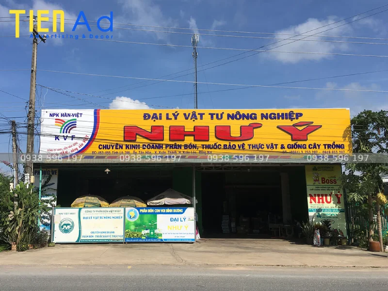 Nên lựa chọn chất liệu nào để làm bảng hiệu cửa hàng vật tư nông nghiệp