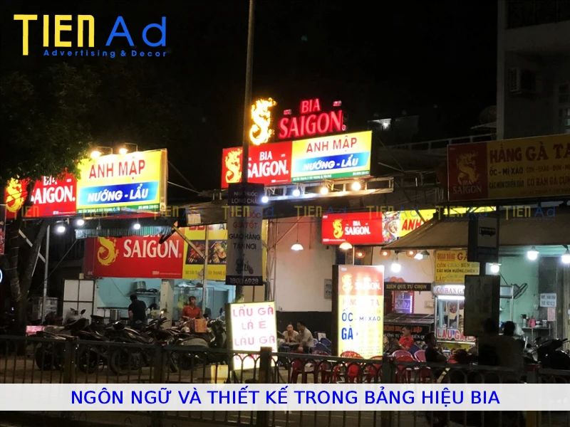 Ngôn ngữ thiết kế trong bảng hiệu bia