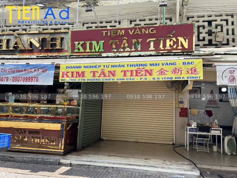 Nguyên tắc về phong thủy khi thiết kế bảng hiệu tiệm vàng