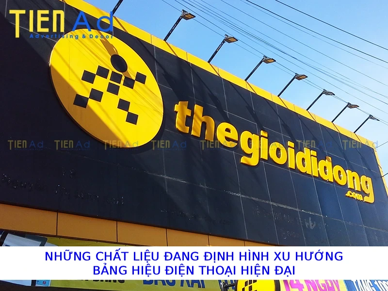 Những chất liệu đang định hình xu hướng bảng hiệu điện thoại hiện đại