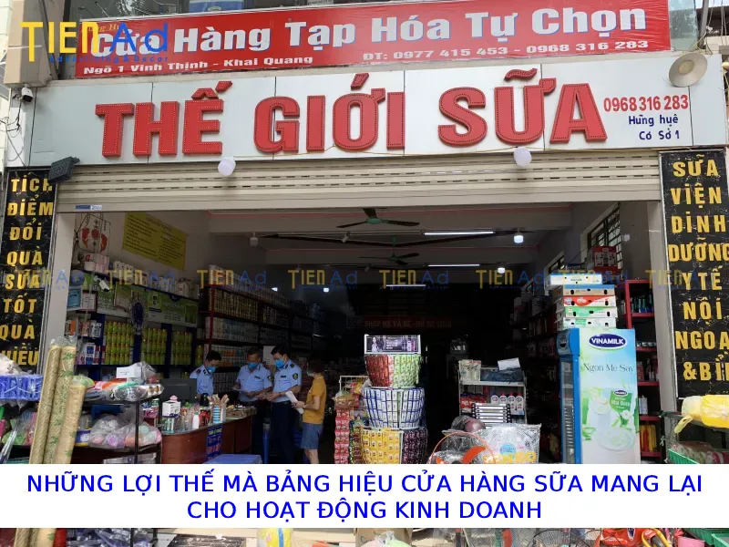 Những lợi thế mà bảng hiệu cửa hàng sữa mang lại cho hoạt động kinh doanh