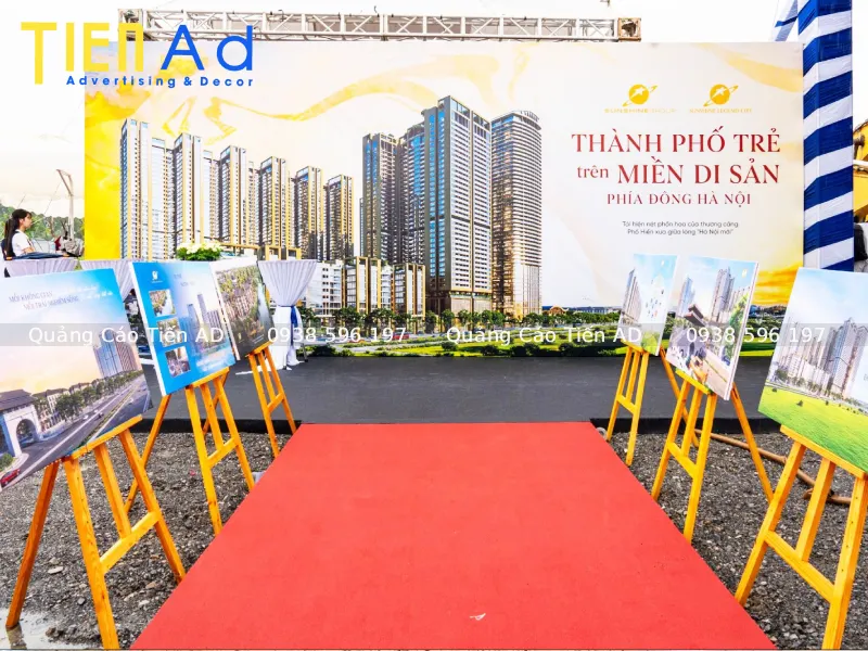 Những lưu ý quan trọng khi chọn đơn vị thi công backdrop bất động sản