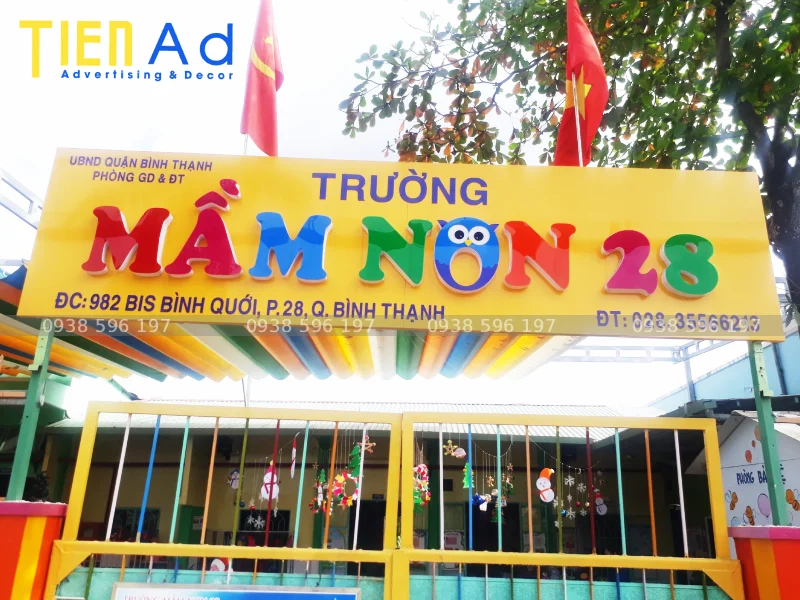 Những quy định bảng hiệu trường mầm non