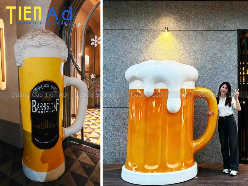 Những tiêu chí tạo nên mô hình ly bia khổng lồ bằng composite chất lượng