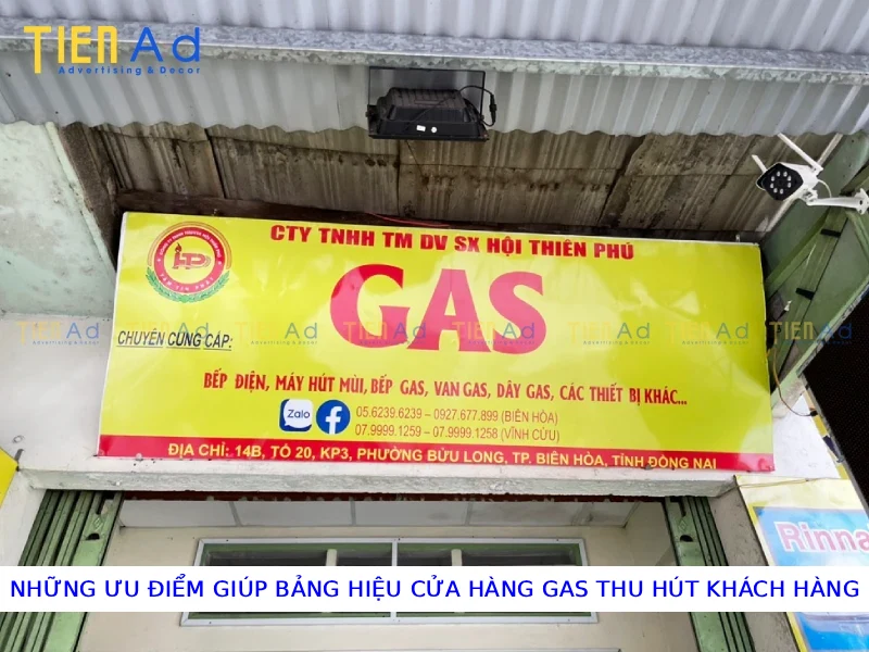 Những ưu điểm giúp bảng hiệu cửa hàng gas thu hút khách hàng