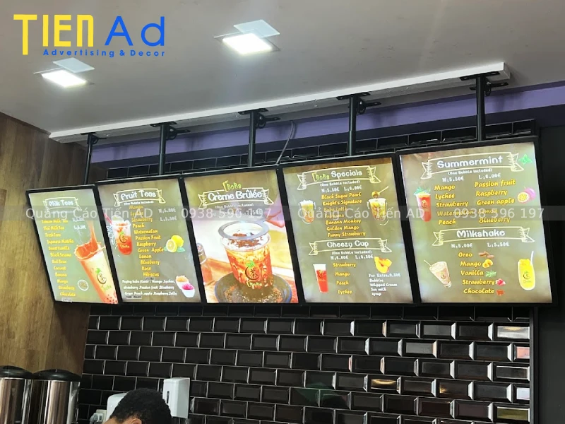 Những vị trí lắp đặt hộp đèn trà sữa hiệu quả