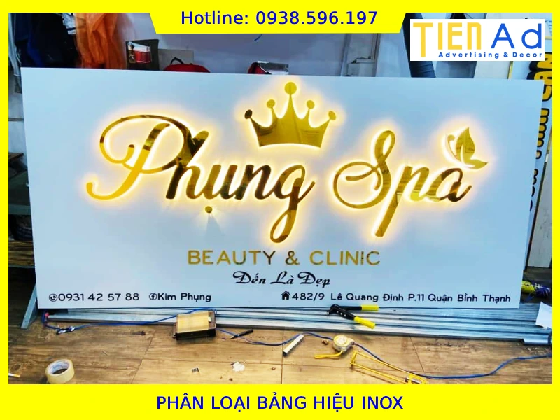 Phân loại bảng hiệu inox