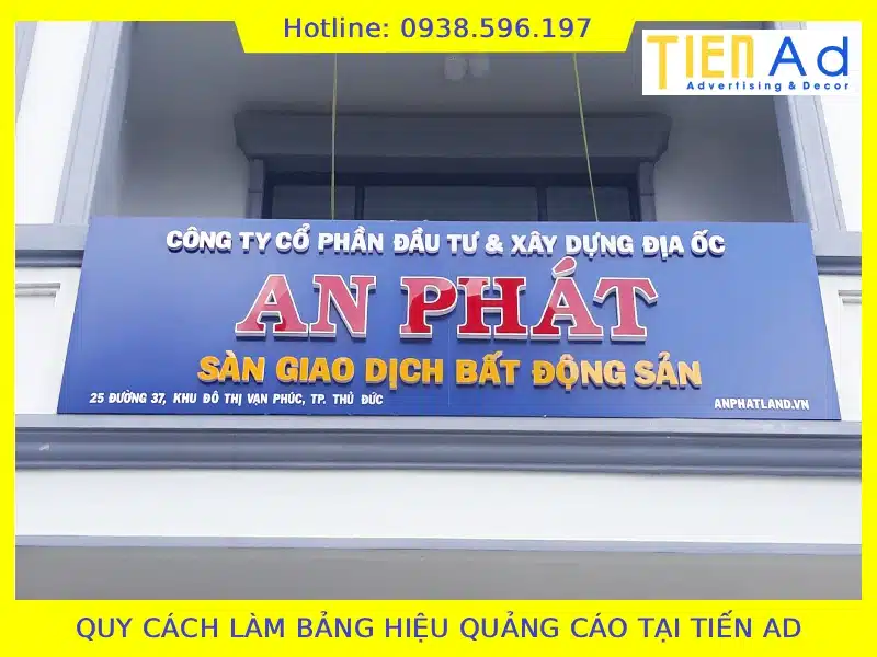 Quy cách làm bảng hiệu quảng cáo tại TIẾN AD