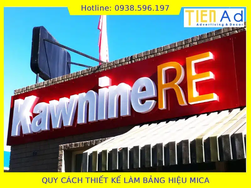Quy cách thiết kế làm bảng hiệu mica
