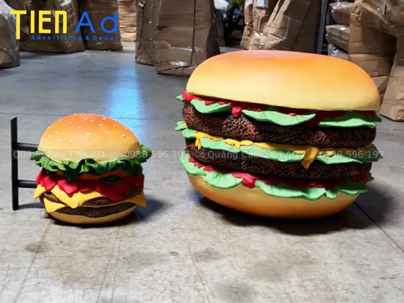 Quy cách và kích thước sản xuất mô hình hamburger composite