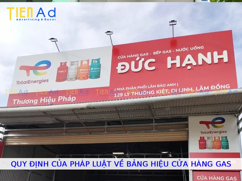 Quy định pháp luật về bảng hiệu cửa hàng gas
