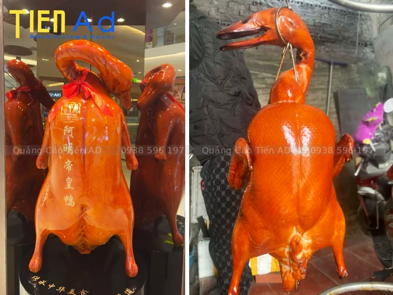 Quy trình chế tác mô hình vịt quay khổng lồ bằng composite