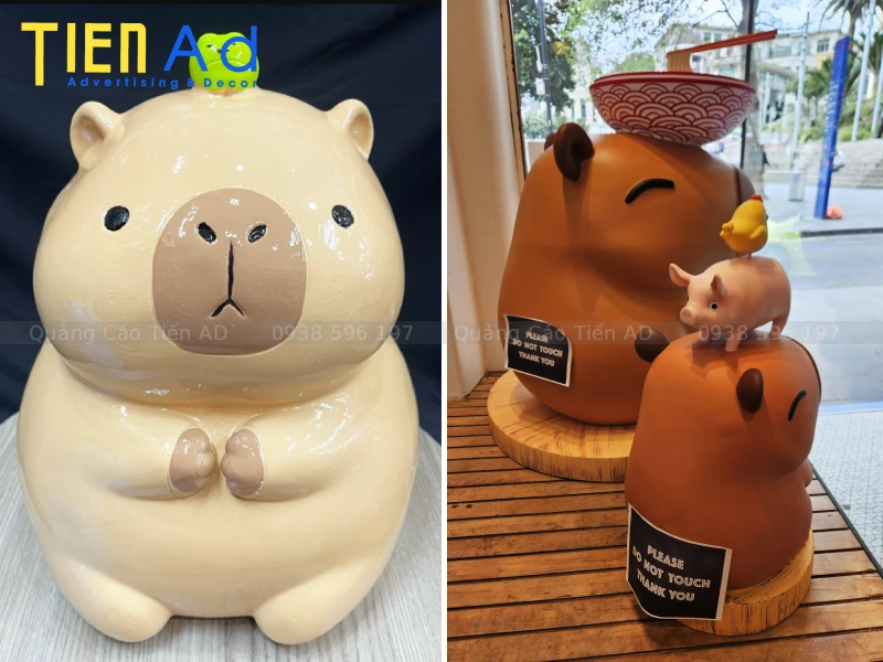 Quy trình hoàn thiện bề mặt và sơn phủ mô hình capybara composite