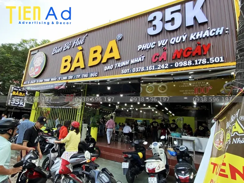 Quy trình làm bảng hiệu bún bò Huế chuẩn