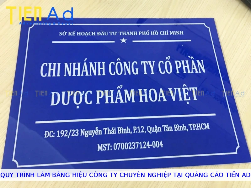 Quy trình làm bảng hiệu công ty chuyên nghiệp tại Quảng Cáo Tiến AD