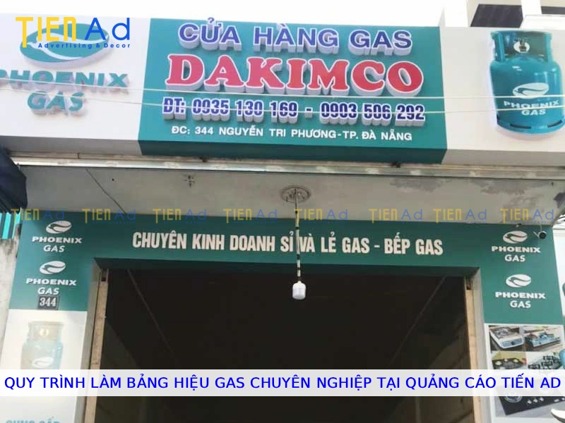 Quy trình làm bảng hiệu cửa hàng gas chuyên nghiệp tại Quảng Cáo Tiến AD