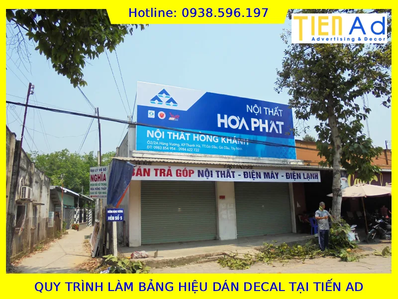 Quy trình làm bảng hiệu dán decal tại TIẾN AD
