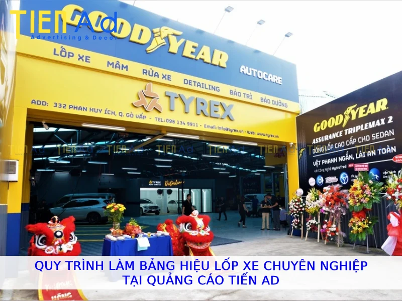 Quy trình làm bảng hiệu lốp xe chuyên nghiệp tại Quảng Cáo Tiến AD