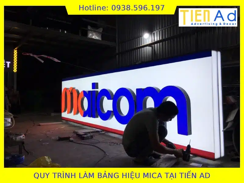 Quy trình làm bảng hiệu mica tại TIẾN AD