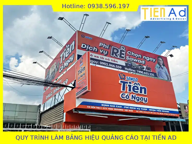 Quy trình làm bảng hiệu quảng cáo tại TIẾN AD
