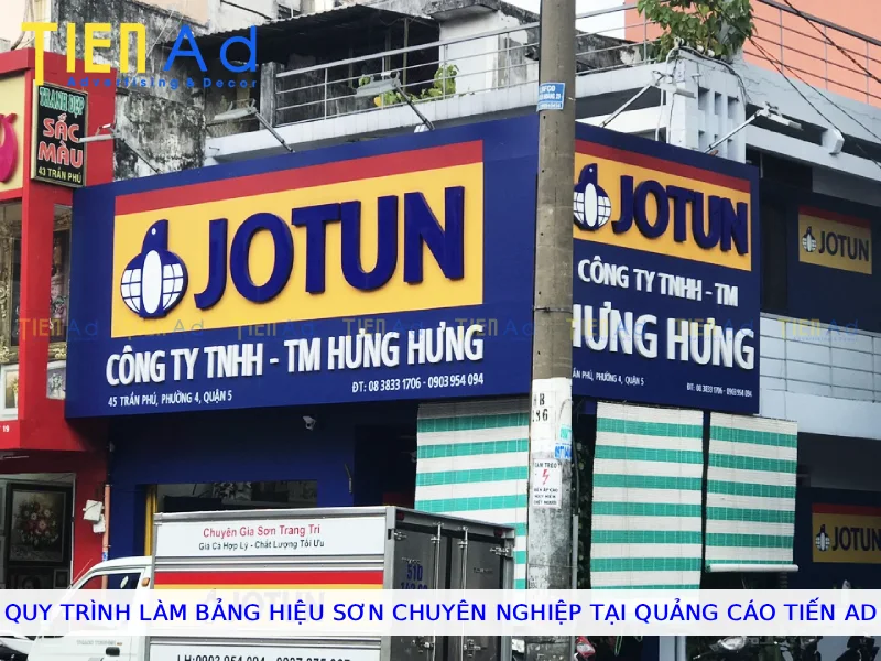 Quy trình làm bảng hiệu sơn chuyên nghiệp tại Quảng Cáo Tiến AD