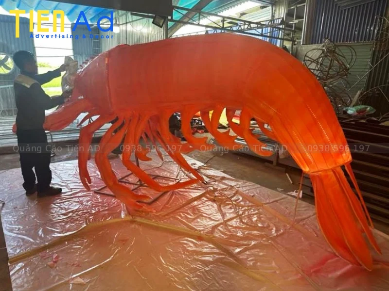 Quy trình sản xuất mô hình con tôm bằng composite