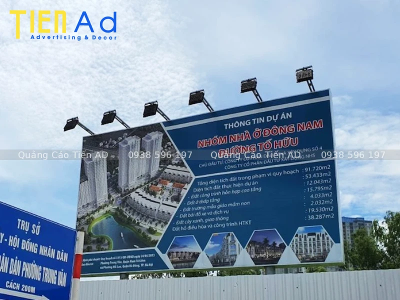 Quy trình thi công thay bạt pano quảng cáo dự án BĐS chuyên nghiệp