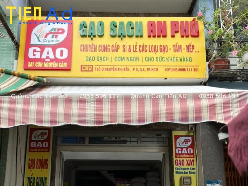 Quy trình thiết kế và thi công bảng hiệu đại lý gạo trọn gói