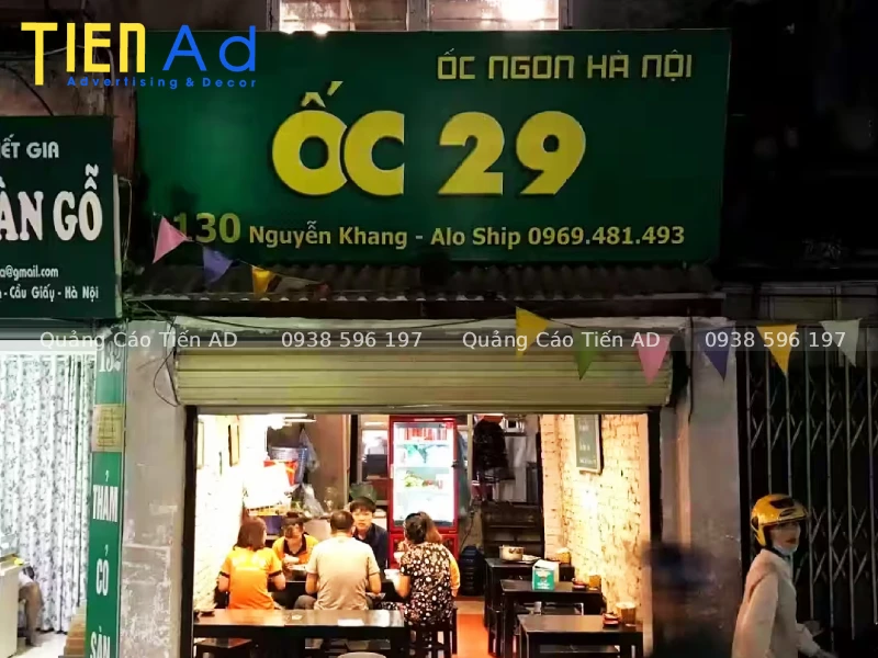 Quy trình thiết kế và thi công bảng hiệu quán ốc chuyên nghiệp