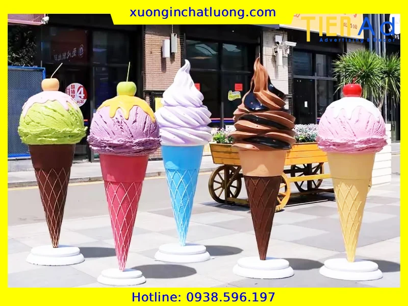 Sản Xuất Mô Hình Cây Kem Composite Khổng Lồ Theo Yêu Cầu